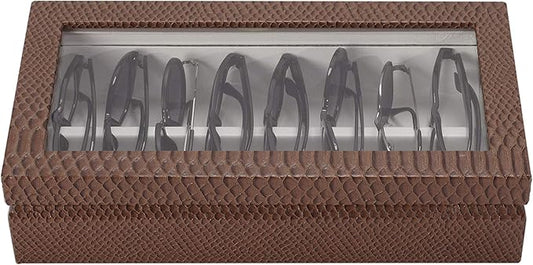 OYOBox Maxi Luxury Eyewear Organizer, Wood Box for Glasses + Sunglasses, Exotic Print Collection