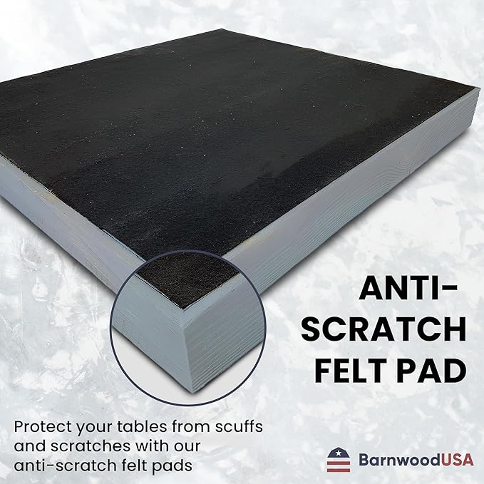Wooden Ottoman Tray with Felt Pad – Decorative Couch Serving Tray Made with Real Rustic Reclaimed Wood - Perfect for Living Room Ottomans, Sofas, & Coffee Tables -18" x 18"- Slate Blue
