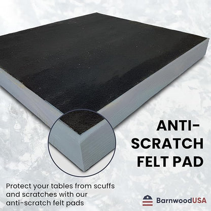 Wooden Ottoman Tray with Felt Pad – Decorative Couch Serving Tray Made with Real Rustic Reclaimed Wood - Perfect for Living Room Ottomans, Sofas, & Coffee Tables -18" x 18"- Slate Blue