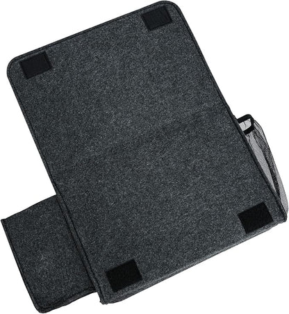 Zafit Bedside Caddy, Large Size Storage Organizer - Bedside Organizer for Magazine, Remotes, Phone (13.4'' x 18.1'' Tissue Box Holder, Dark Grey)