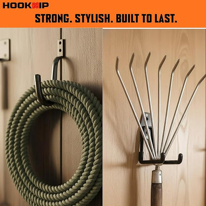 Pack 20 Garage Hooks Heavy Duty | Multi-Sized Wall Mount Tool Hangers with Anti-Rust PVC Coating | Heavy Duty Wall Hooks for Bikes, Ladders, Garden Tools, and More