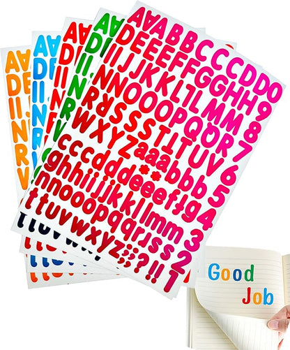 Alphabet Stickers Color Letter 1 Inch Mailbox Numbers Labels Vinyl Self-Adhesive Labels Matte Letter Sticker Waterproof Decorative DIY Stickers