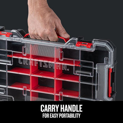 CRAFTSMAN VERSASTACK Storage Organizer, Small Parts Organizer, 20-Compartments, Lid Includes Secure Latch (CMST17828)