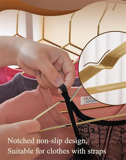 Better to U 17 Inch Metal Clothes Hanger, 4.0mm Heavy Duty Shirt Blouse Hanger for Coat Suit Bridal Boutique, Space Saving Slim Wire Hanger for Camisole Trousers Wedding Dress（Gold 36pack）