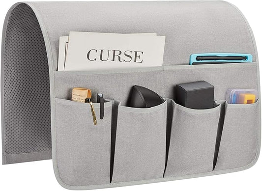 SYSOV Sofa Armrest Organizer, Remote Control Holder for Recliner Couch, Arm Chair Caddy with 6 Pockets for Magazine, Tablet, Phone, iPad