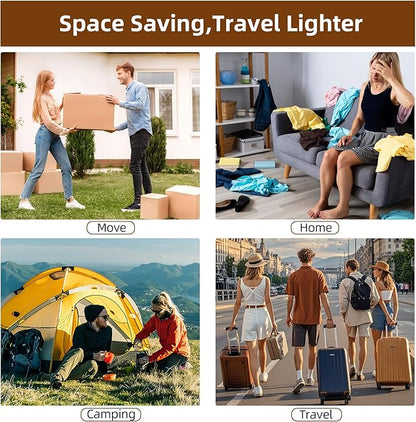 VACKFOX 18 Pack Travel Vacuum Bags for Clothing,Compression Seal Packing Cubes for Luggage Suitcase Backpack,Carry-on Size Space Saver Storage Bags 80% Space Saver for travel,outdoor and home use.