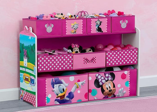 Disney Minnie Mouse Deluxe 9 Bin Design and Store Toy Organizer by Delta Children, Greenguard Gold Certified