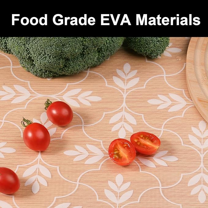 Cooyes Shelf Liners for Kitchen Cabinets Waterproof & Oil-Proof Kitchen Cupboard Mats Non-Slip Drawer Mats EVA Material Non Adhesive Fridge Liner for Shelves, （23.6" W x 236" L）