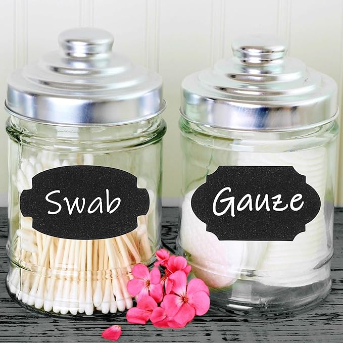 Mr. Pen- Chalkboard Labels, 150 pcs, Assorted Shapes, 1 White Chalk Marker and Small Towel, Label Stickers for Bottle, Food, Jar and Storage Bins