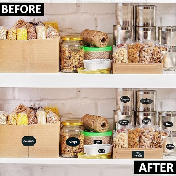Chalkboard Labels Roll for Jars 220pcs Wavy Shape - Waterproof Reusable Chalk Sticker Labels for Containers Storage Jars - Includes Erasable Liquid Chalk Marker & Mini Towel