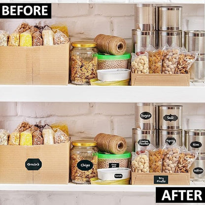 Chalkboard Labels Roll for Jars 220pcs Wavy Shape - Waterproof Reusable Chalk Sticker Labels for Containers Storage Jars - Includes Erasable Liquid Chalk Marker & Mini Towel