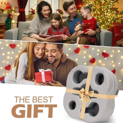 Couch Cup Holder Pillow, Sofa Organizer Caddy Bed Refreshment Tray for Drinks, Remotes, Phones, Snacks (PUGrey)