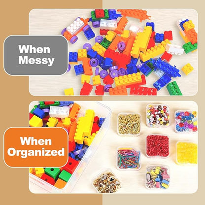 Bead Organizer Box,Jewelry Organizers and Storage, 30-Piece Small Storage Containers Set with Hinged Lids and Labels