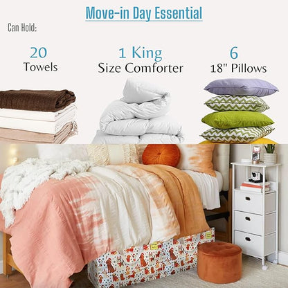 VENO 4 Pack Moving Bags and Large Christmas Decoration Storage Bins with lids. Alternative to Moving Boxes, Packing Supplies for College. Heavy Duty Totes (Holiday Pups, 4 Pack)