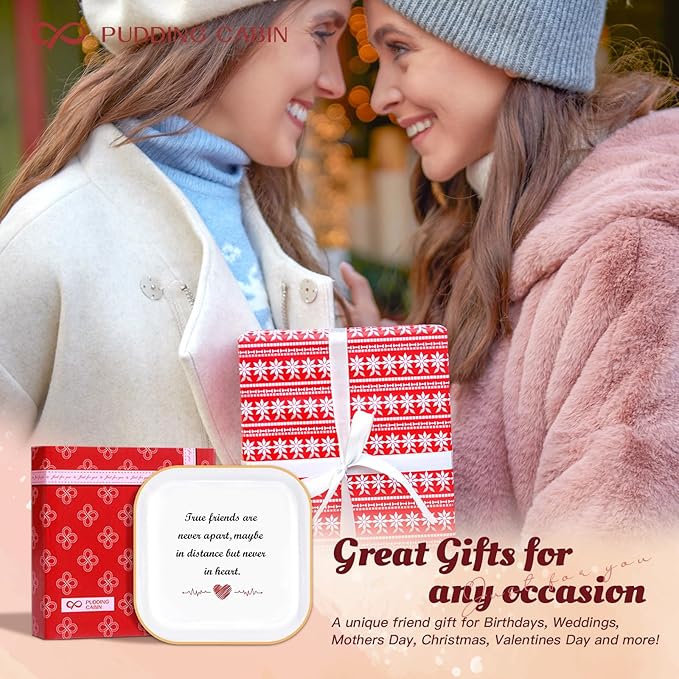 PUDDING CABIN Birthday Gifts for Women True Friends are Never Apart- Long Distance Friendship Gift, Friends Moving Away Gifts