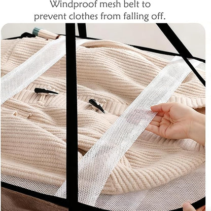 3-Tier Folding Mesh Clothes Drying Rack, Stackable Sweater Dryer Rack with Internal Fixation, Portable Hanging Laundry Rack for T-Shirt,Swimsuit,Sweater,Delicates(Black,Size:30.3x24x31inch)