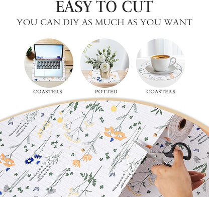 Beautysaid Shelf and Drawer Liner for Kitchen Cabinet, Non Adhesive Non Slip Shelf Paper Waterproof Washable Thickened for Dresser Pantry Shelve Bathroom Protector Liner(Floral,12 in x 30 FT)