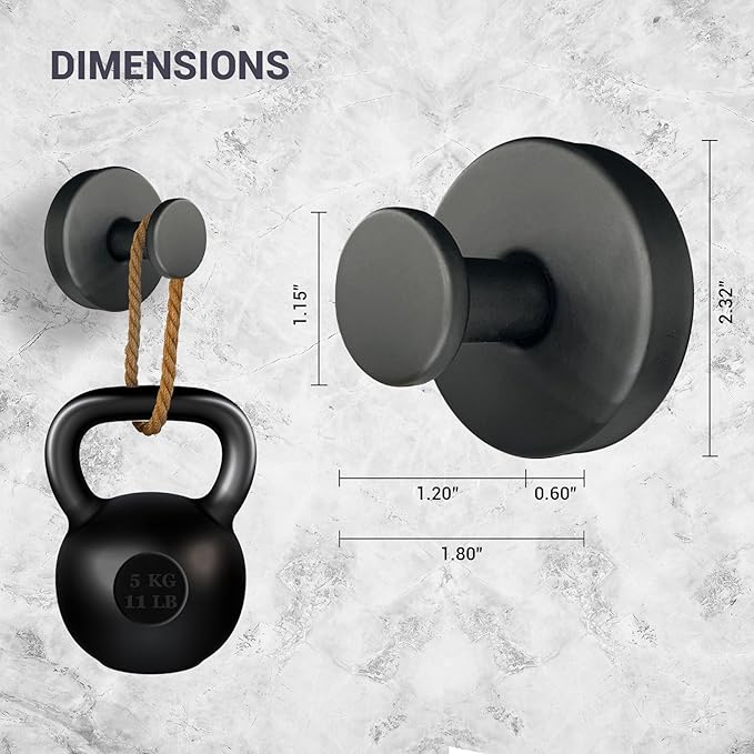 Welsa Suction Cup Hooks for Shower - 4 Pack, Matte Black - Stainless Steel, Strong Suction, No Drill, Removable Hanger, Tile Bathroom Kitchen Wall, Glass Door, Mirror Hook Hanging Robe, Towel Holder