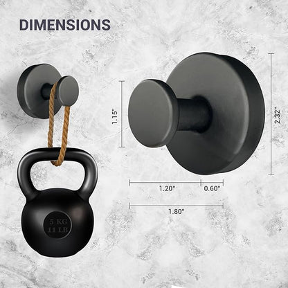 Welsa Suction Cup Hooks for Shower - 4 Pack, Matte Black - Stainless Steel, Strong Suction, No Drill, Removable Hanger, Tile Bathroom Kitchen Wall, Glass Door, Mirror Hook Hanging Robe, Towel Holder