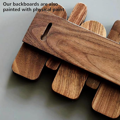 Wall Mounted Coat RackHooks Piano Key Hangers Natural Solid Wood Hanger Non-Woven Fabric Clothes Hangers for Closet, Kitchen, Bedroom, Bathroom, Entryway (Moon Walnut-Beech, 6 Hooks)