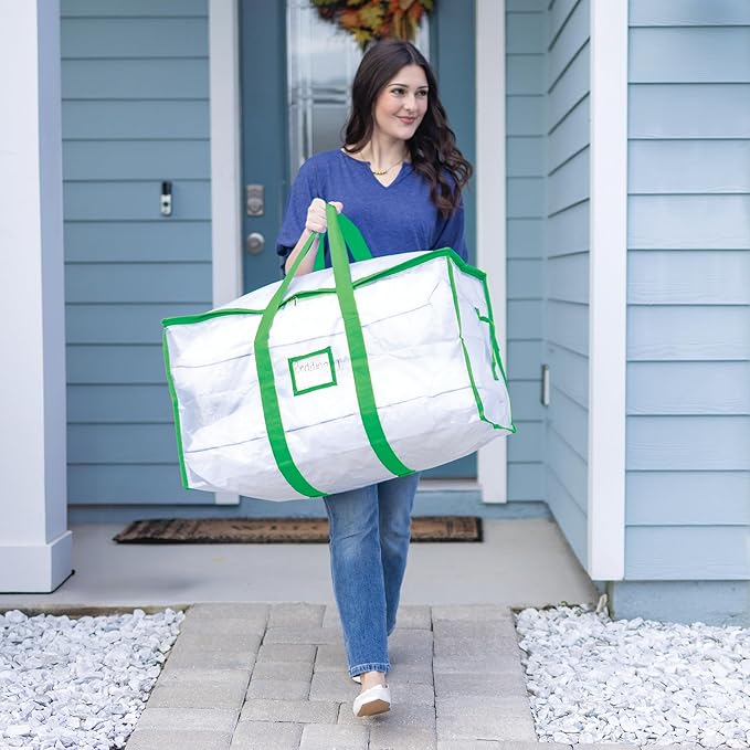 CLOZZERS Storage and Moving Bags - Heavy Duty, Dust Protection and Water Resistant, Durable Zipper Closure and Sturdy Handles Best Moving Boxes Alternative (Green, 6 Pack)