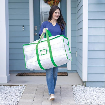 CLOZZERS Storage and Moving Bags - Heavy Duty, Dust Protection and Water Resistant, Durable Zipper Closure and Sturdy Handles Best Moving Boxes Alternative (Green, 6 Pack)
