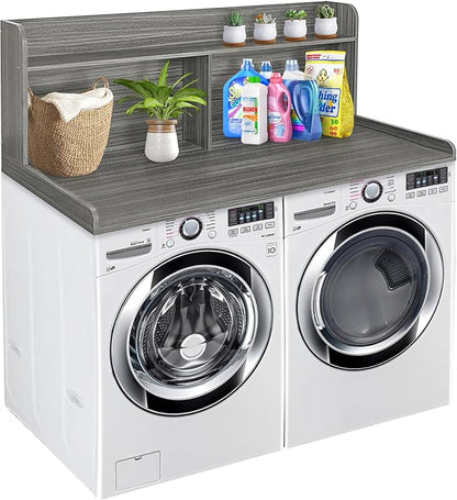 Royxen Laundry Countertop with 20“ Shelf Universal Fit, Washer and Dryer Countertop with Storage Space, Eucalyptus