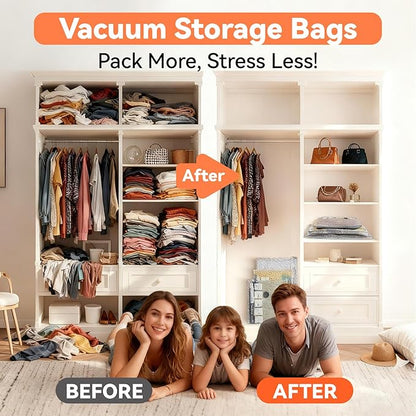 VACKFOX Travel Vacuum Storage Bags with USB and TYPE C Pump, 9 Pack Carry-On Size Compression Packing Bags for Luggage and Suitcase, Space Saver for Clothes and Clothing Travel（Grey）