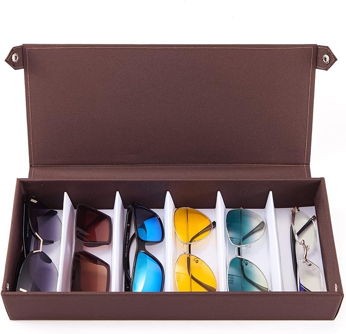 TRIUMPH VISION Sunglasses Organizer Storage Eyeglasses Holder - Multiple Glasses Case Box Eyewear Case with Lid