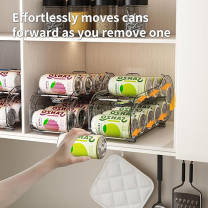 GoldOath Drink Organizer for Fridge, Soda Can Organizer Dispenser for Refrigerator with Automatic Rolling,Organize Standard Size 11.15oz or 12oz Cans Drink,Save Space for Fridge、Kitchen、countertop
