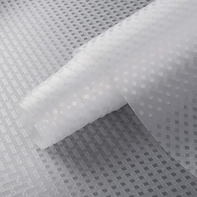 HooTown Shelf Liner Kitchen Cabinet Drawer Mats 23.6 Inch Wide x 78.7 Inch Long, Non Slip EVA Plastic Water Resistant Pad for Bathroom Drawers,Shoe Shelves, Under Sink, Clear
