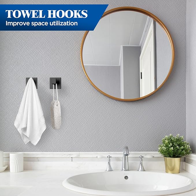 7-Pieces Matte Black Bathroom Hardware Accessories Set, SUS304 Stainless Steel, 16 Inch Bath Towel Bar Set, Towel Holder, Towel Racks for Bathroom Wall Mounted
