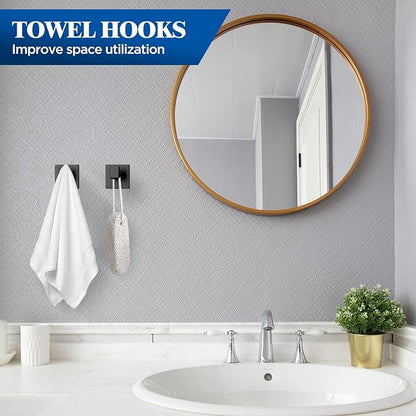 7-Pieces Matte Black Bathroom Hardware Accessories Set, SUS304 Stainless Steel, 16 Inch Bath Towel Bar Set, Towel Holder, Towel Racks for Bathroom Wall Mounted
