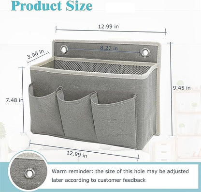Wall Hanging Organizer Bag/Hanging Baskets with Large Mesh Compartment & 3 Pockets，Over the Door Hanging Organizer Space Saving Storage for Bedroom,RV Camper, Closet (Gray - 1 Pack)
