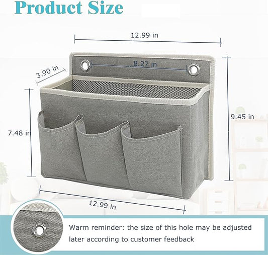 Wall Hanging Organizer Bag/Hanging Baskets with Large Mesh Compartment & 3 Pockets，Over the Door Hanging Organizer Space Saving Storage for Bedroom,RV Camper, Closet (Gray - 1 Pack)