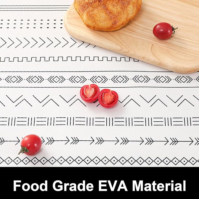 Cooyes Shelf Liners for Kitchen Cabinets Refrigerator Liners Waterproof & Oil-Proof Kitchen Cupboard Liner Drawer Mats EVA Material Non Adhesive Fridge Liner for Shelves（23.6" W x 236" L）