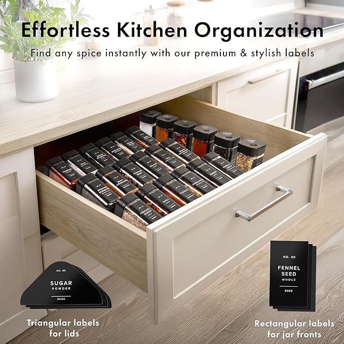 Glass Spice Jars with Adjustable Rotating Lids (24 Pack) – 4oz Seasoning Jars with 240 Labels, Funnel & Brush – Airtight Spice Containers for Kitchen Organization