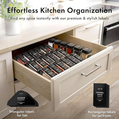 Glass Spice Jars with Adjustable Rotating Lids (24 Pack) – 4oz Seasoning Jars with 240 Labels, Funnel & Brush – Airtight Spice Containers for Kitchen Organization