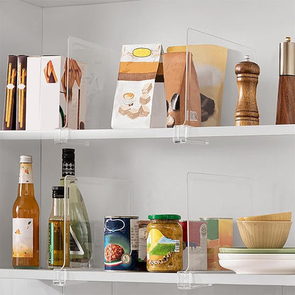 10 Pack 12 Inches [Extra Tall Version] Clear Shelf Dividers for Organization, Acrylic Closet Shelf Vertical Shelves Organizer for Bedroom, Kitchen and Office