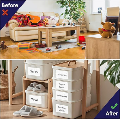 L LIKED 4"x6" Blank Removable Labels for Storage Bins, No Residue Handwritten Stickers for Boxes and Cases (150 Labels)