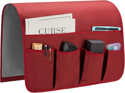 SYSOV Sofa Armrest Organizer, Remote Control Holder for Recliner Couch, Arm Chair Caddy with 6 Pockets for Magazine, Tablet, Phone, iPad