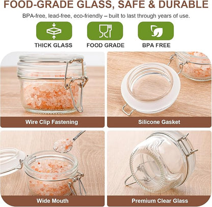 12 Pack Spice Jars, 4 oz Glass Containers with Airtight Lids, Small Herb Jars with Labels for Kitchen Storage