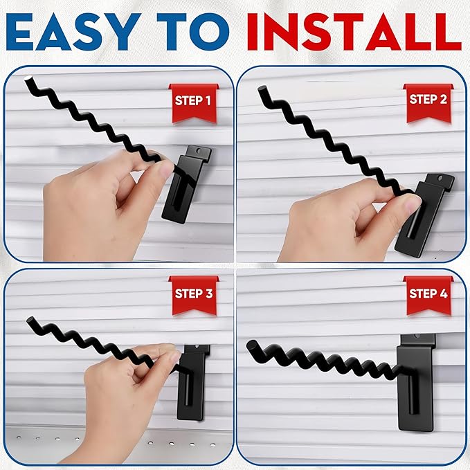 [Upgraded] Slatwall Hooks with Multi Size, Heavy Duty Steel, Firmly & Durable, 30LBS Load- Bearing Capacity, Tool Hanging for Slatwall of Store, Garage, Display Hooks for Retail