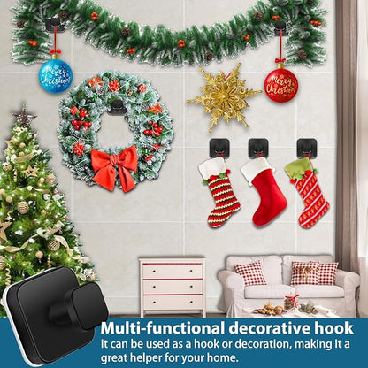 Suction Cup Hooks for Shower, 4 PCS No-Drill Towel Holder for Bathrooms Wall, Glass Door, Mirror, Tiles, Kitchen, Hold Robe & Wreath, Hanging up to 15 lbs – Waterproof & Rustproof, Matte-Black