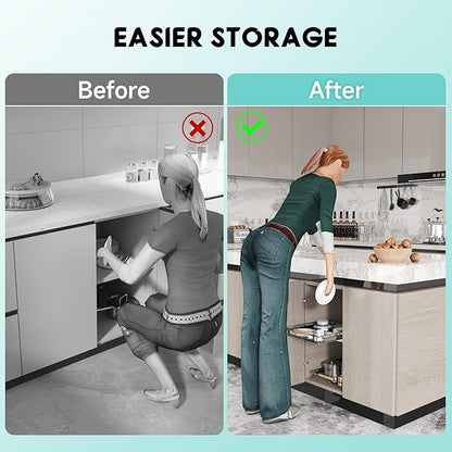 2Pack Expandable Pull Out Cabinet Organizer, Adjustable Width:17.1~28''W x 22.5''D Under Sink Organizer, Drawer Storage Shelves for Kitchen, Bathroom, Closet, Pantry, Cupboard, Pots, Pans