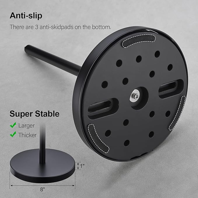 BAGNOLUX Bathroom Toilet Paper Holder Stand with Reserve, SUS304 Stainless Steel Rustproof Pedestal Tissue Roll Holder Heavy Duty (Matte Black)