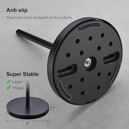 BAGNOLUX Bathroom Toilet Paper Holder Stand with Reserve, SUS304 Stainless Steel Rustproof Pedestal Tissue Roll Holder Heavy Duty (Matte Black)