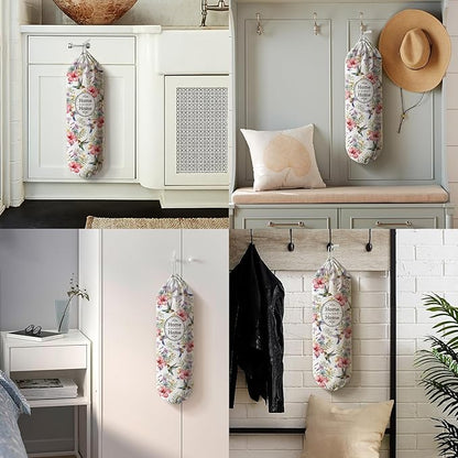 Hglian Hummingbird and Flower Plastic Bag Holder Storage Organizer Keeper Dispenser for Kitchen Extra Large