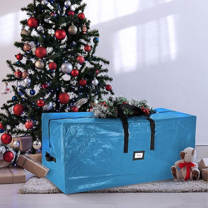 Hearth & Harbor 9 ft Christmas Tree Storage Bag - Artificial Christmas Tree Bag with Reinforced Handles, Dual Zipper, Wide Opening - Large Storage Container for Trees and Decorations