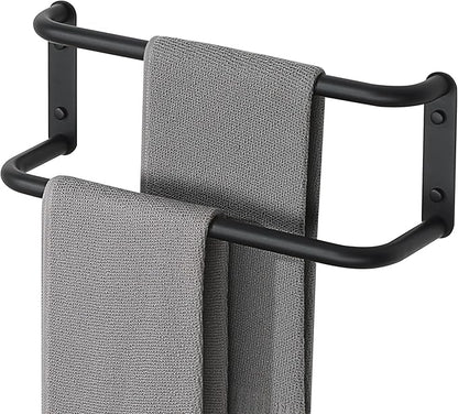 Alise Double Towel Bar,16 Inch Towel Racks for Bathroom, SUS304 Stainless Steel Towel Bar for Bathroom Wall,Quick Drying Bathroom Towel Holder Bath Towel Hanger,Matte Black